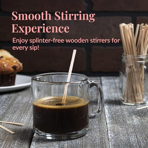 1000 Wooden Coffee Stirrer by Prestee (1000 Count)
