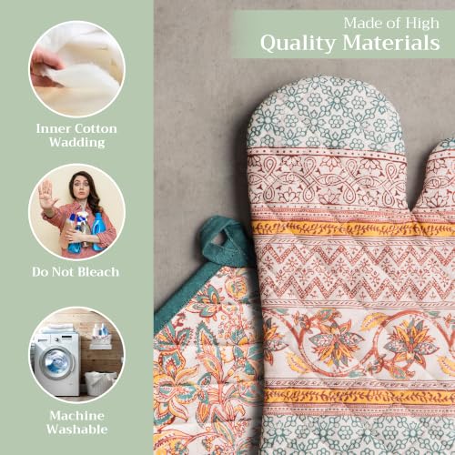 100% Cotton Oven Mitt & Pot Holder Set (2 Count)