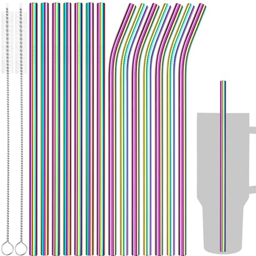 14PCS Stainless Steel Straws Fit for 30oz Stanley Tumblers