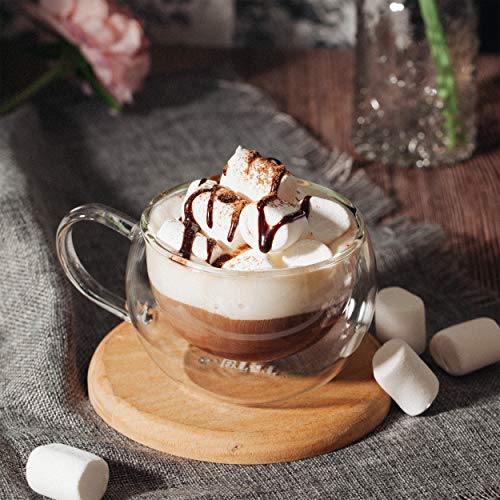 BTaT Double Walled Glass Coffee Mugs (4 Count)