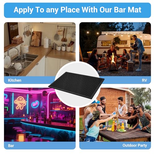 Bar Mat Premium 18"X12" Rubber Bar Mats for Countertop