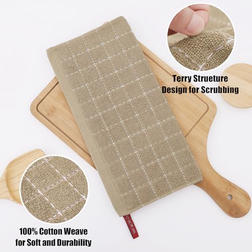 100% Cotton Terry Kitchen Dish Cloths (8 Count)