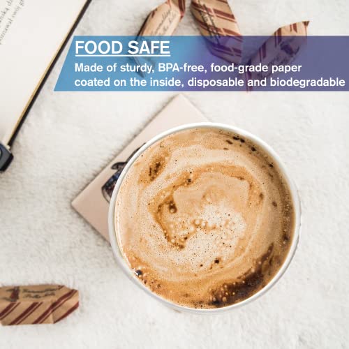 White Disposable Paper Coffee Cups with Lids (100 Count)