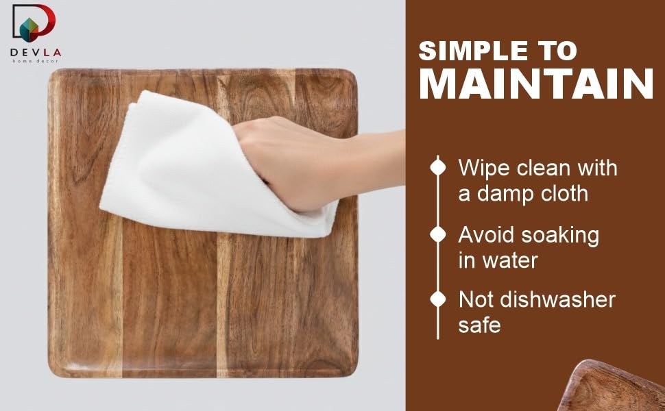 Square Acacia Wood Plates (2 Count)