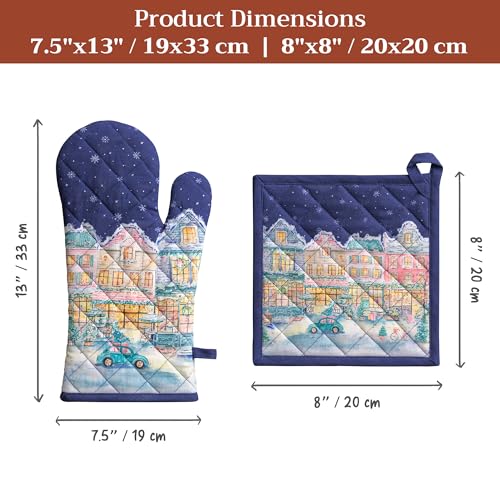 100% Cotton Oven Mitt & Pot Holder Set (2 Count)