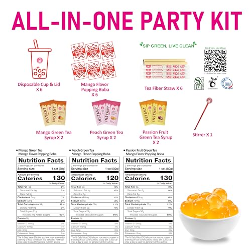 All in One Boba Tea Kit for Kids (6 Count)