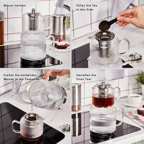 Kelly Midi Borosilicate Glass Teapot Set with Infuser (2 Count)