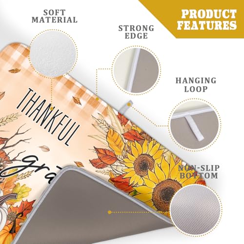 Autumn Pumpkins Dish Drying Mat for Kitchen Countertop