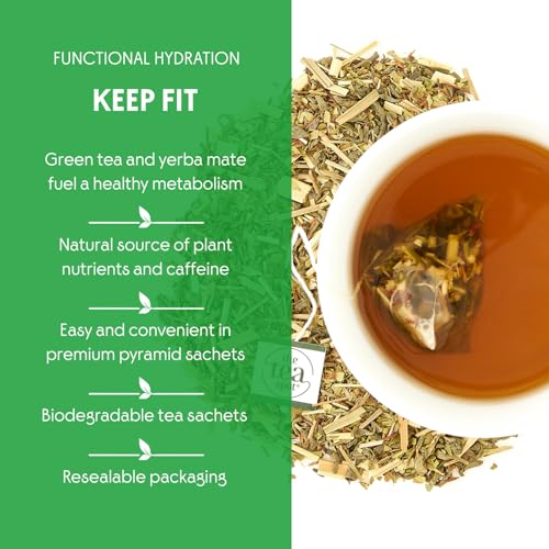 Organic Keep Fit Green Tea with Yerba Mate and Matcha for Metabolic Support (15 Count)