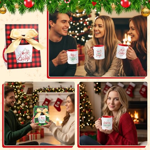12 Sets Christmas Coffee Mugs with Mug Boxes 12 oz (12 Count)