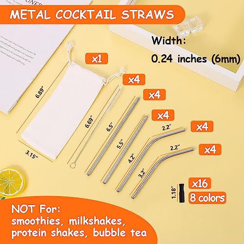 16 Pcs Short Metal Straw (16 Count)