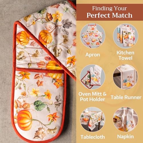 Double Oven Mitts 100% Cotton Double Oven Glove
