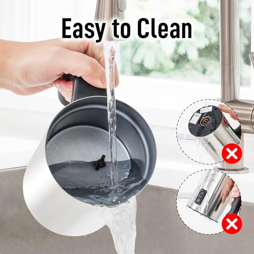 Zulay 4-in-1 Milk Frother & Steamer – Hot & Cold Foam Maker, Milk Warmer & Chocolate Stir – Automatic Temp Control, Nonstick Double-Wall Stainless Steel Jug, Auto Shut Off, 360° Base – Aero Silver