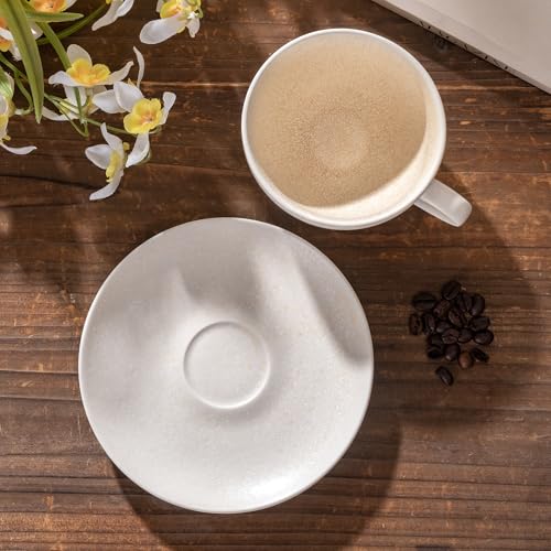 Ceramic Latte Art Mug With Saucer