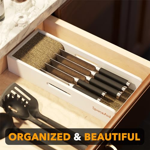 Knife Drawer Organizer Bamboo Insert Dock