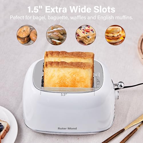 2 Slice Toaster Retro Stainless Steel with Bagel