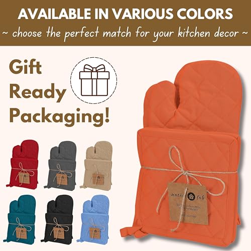 4 Piece Set 2 Oven Mitts & 2 Potholders (4 Count)