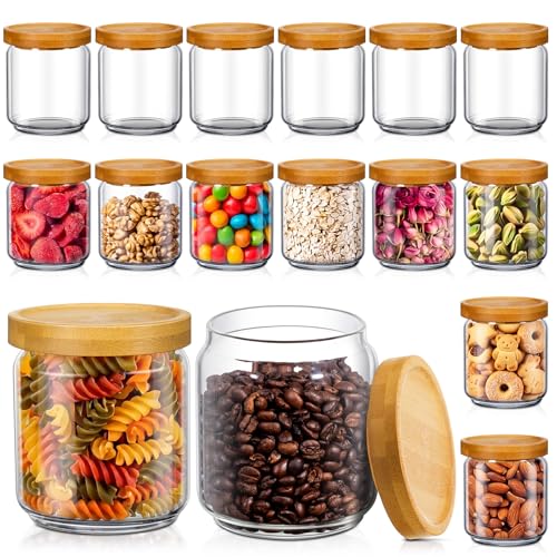 16 Pack Glass Containers Canister Set