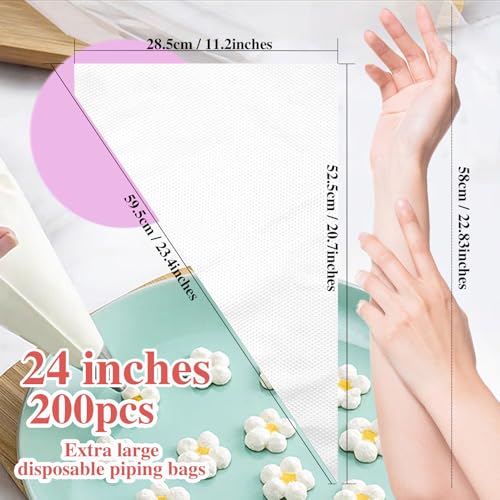 24Inch Disposable Piping Bags (200 Count)