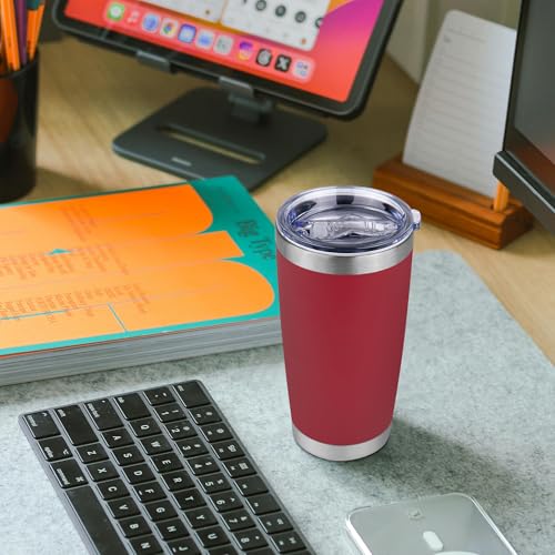 20 oz Tumbler Stainless Steel Tumblers Bulk with Lid Double Wall Insulated Coffee Tumbler Cups for Hot & Cold Drinks Powder Coated Travel Coffee Tumbler Mug Metal (12 Count)