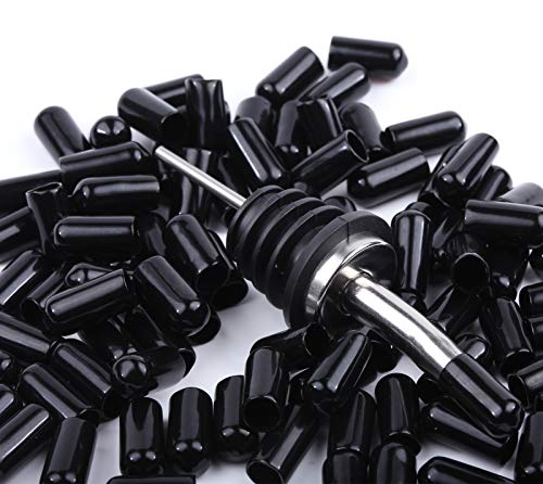 100 Pcs Pourers Dust Covers Olive Oil Liquor Bottle Pour Spout Cover Rubber Caps (100 Count)