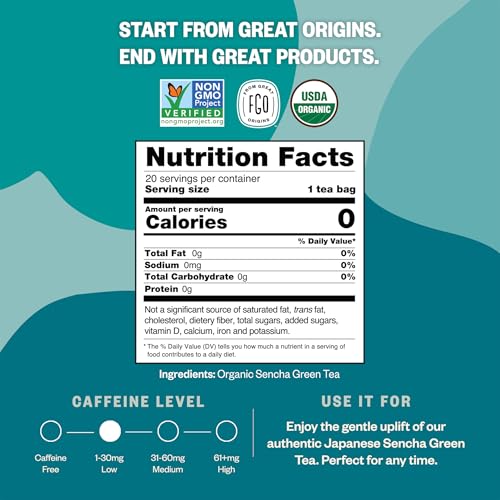 Organic Japanese Sencha Green Tea (20 Count)