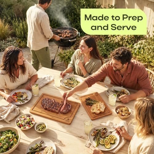 Wooden Cutting Boards for Kitchen Meal Prep & Serving (2 Count)