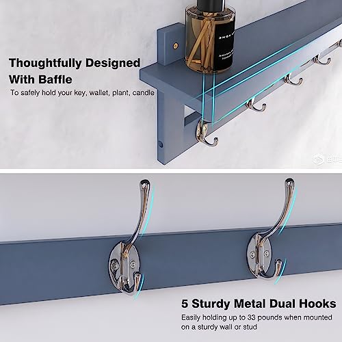 Coat Hooks with Shelf Wall
