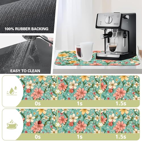 Dish Drying Mat for Kitchen Counter Absorbent Dish Coffee Mat 16"X24"