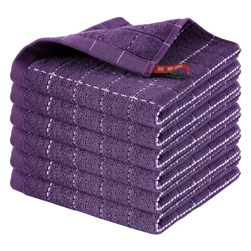 100% Cotton Terry Kitchen Dish Cloths (6 Count)