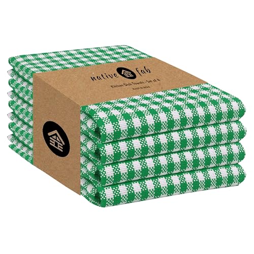 Kitchen Dish Towels 16x26 inches Set of 4 Gingham Mini Check