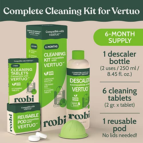 Nespresso Compatible Vertuo Cleaning & Descaling Kit (8.45 Fl Oz)