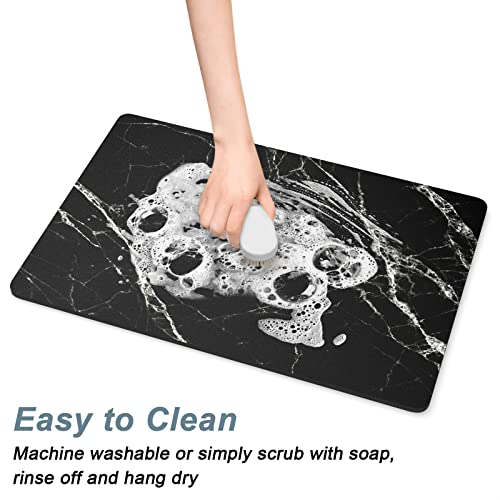 Coffee Mat 16" x 24" Cute Marble Style Coffee Bar Mats for Espresso Machine Station Accessories and Organizer