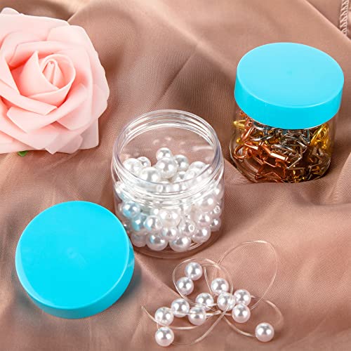 4 Pcs Plastic Jars Wide Mouth with Lids