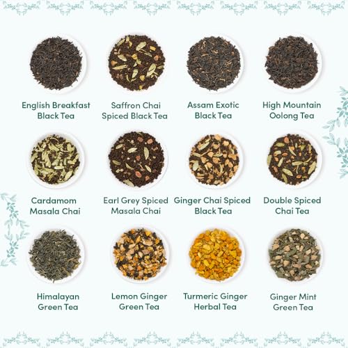 Tea Gift Set 12 Loose Leaf Teas in Tin Caddy Presentation Box (8.81 Ounce)