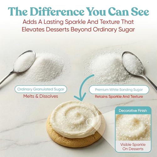 White Sanding Sugar for Baking & Cookie Decorating (5 Ounce)