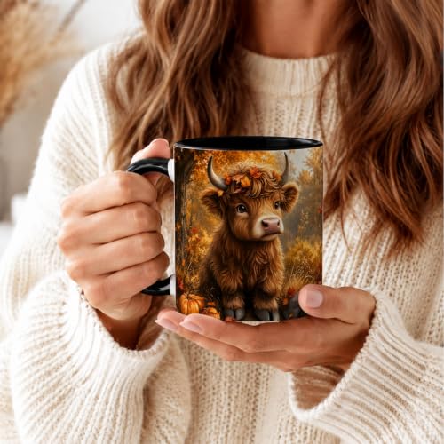 Fall Highland Cow Pumpkin Coffee Mug