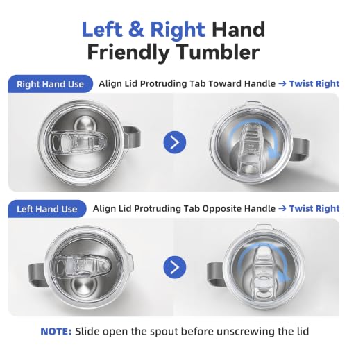 30 oz Stainless Steel Tumbler with Handle and Lid