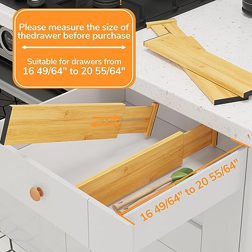 Bamboo Expandable Drawer Dividers (4 Count)