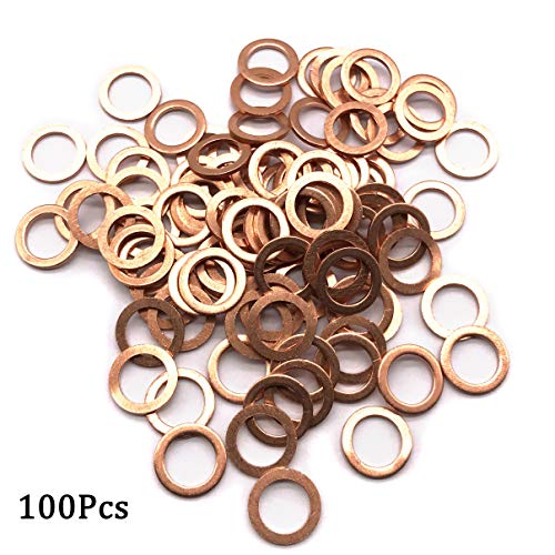 M8 Flat Washer Copper Sealing Ring (100 Count)