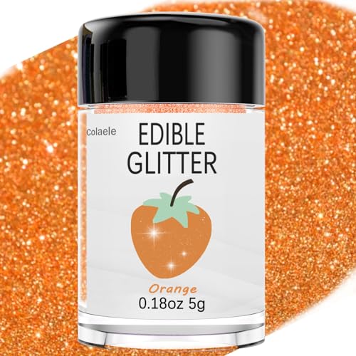 Orange Edible Glitter Glimmer Powder for Cakes Drinks