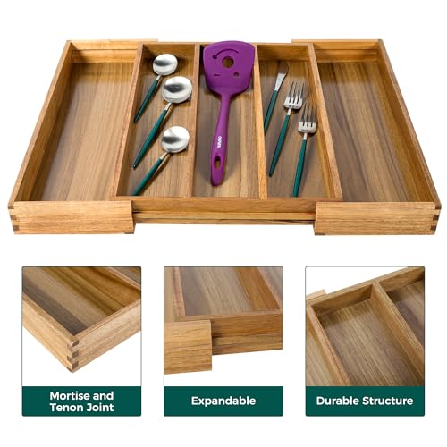 Acacia Kitchen Drawer Organizer Expandable