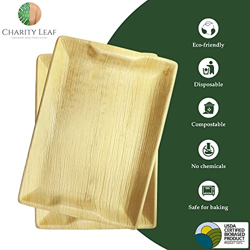 Disposable Bamboo 14" x 10" Trays (25 Count)