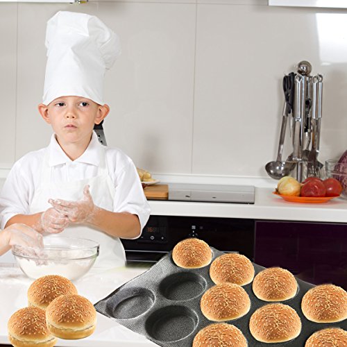 Silicone Hamburger Bread Forms Perforated Silicone Bakery Molds Tartlets Pita Moulds Sheets Food Grade for Industrial Large Size