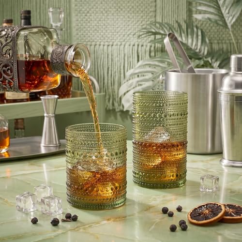 Hobnail Drinking Glasses Set of 12 Kitchen Glass Cups Glassware (12 Count)
