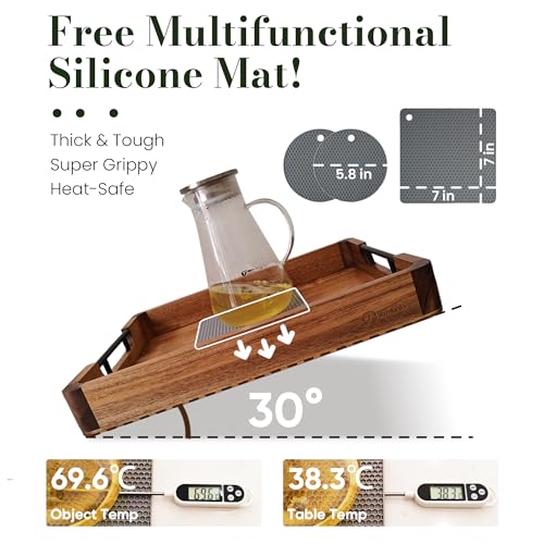 Wood Serving Tray with Handles