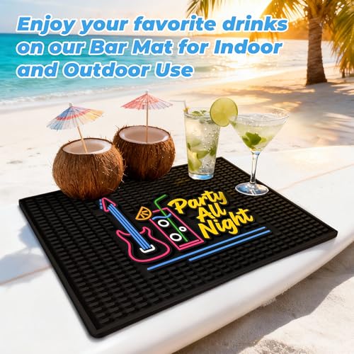 Neon Tiki Black Bar Mat 18 x 12 Inch