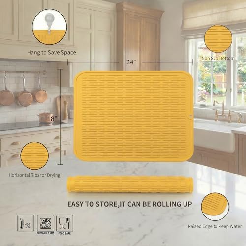 Silicone Dish Drying Mat for Multiple Usage