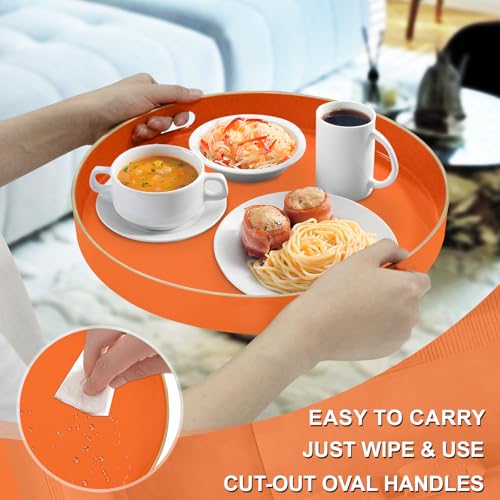 13" Orange Decorative Tray