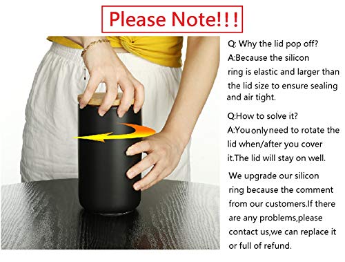 Ceramic Food Storage Jar Canister Modern Design Food Canisters with Airtight Seal Bamboo Lid